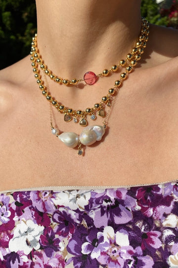 LUCCA NECKLACE- PINK TOPAZ